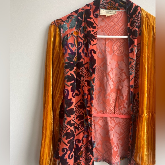 Anthropologie Velvet Patchwork Wrap Top by Moulinette Soeurs - Picture 10 of 16